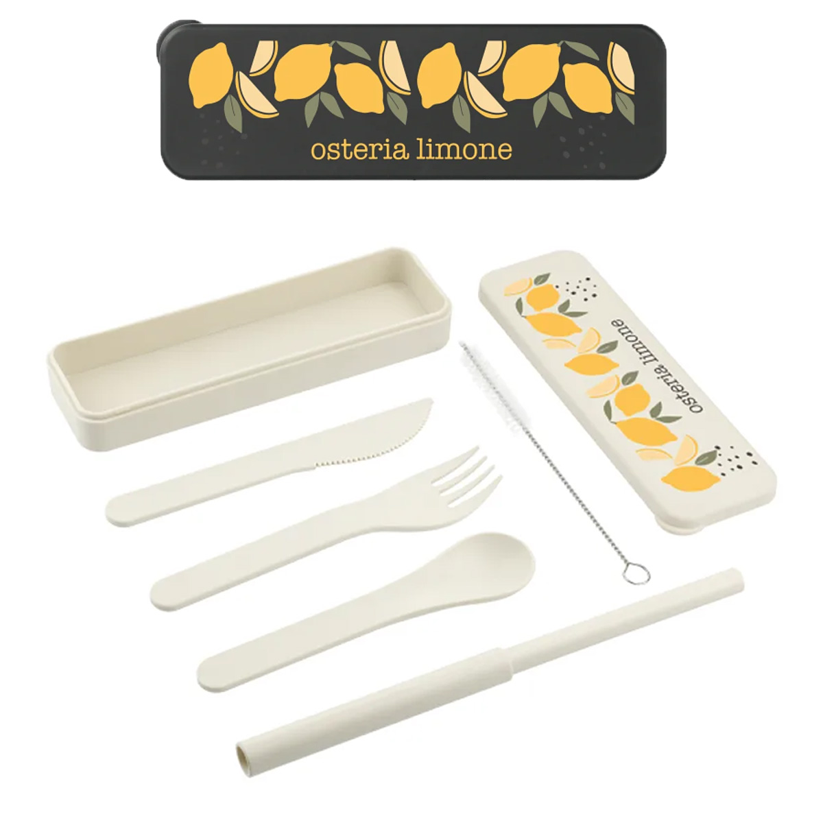 PLA Utensils & Straw Set with Travel Case | Reusable