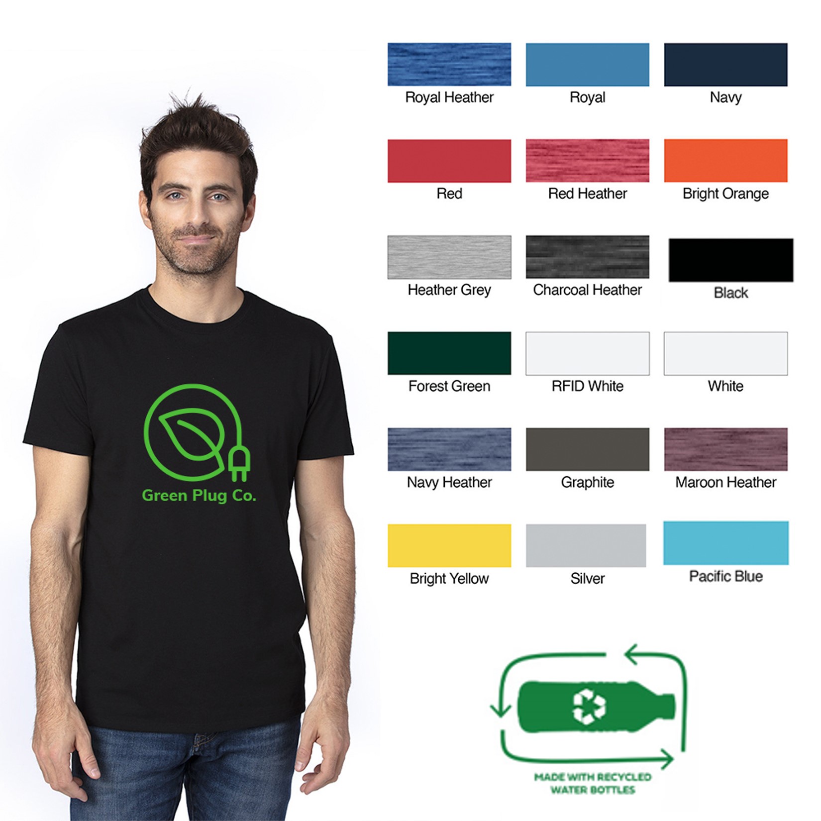 Recycled short sleeve sustainable eco logo t-shirt