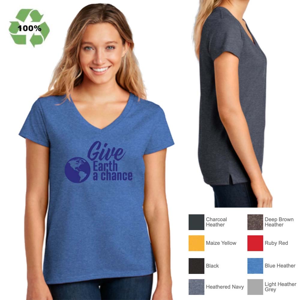 Womens Recycled tshirts Earth Day_V Neck
