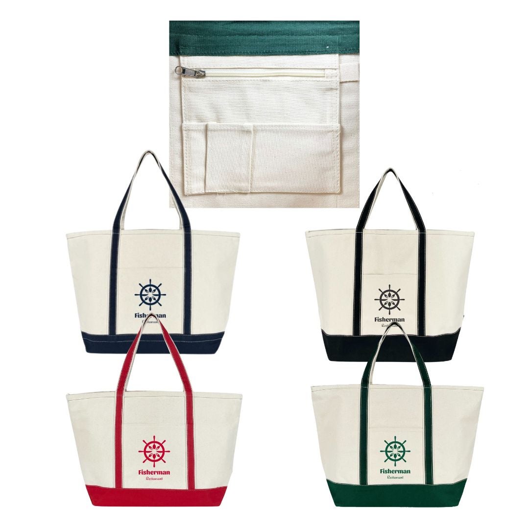 100% Cotton XL Boat Tote Bag | 24x15