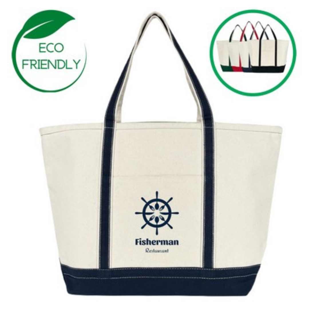 100% Cotton XL Boat Tote Bag | 24x15