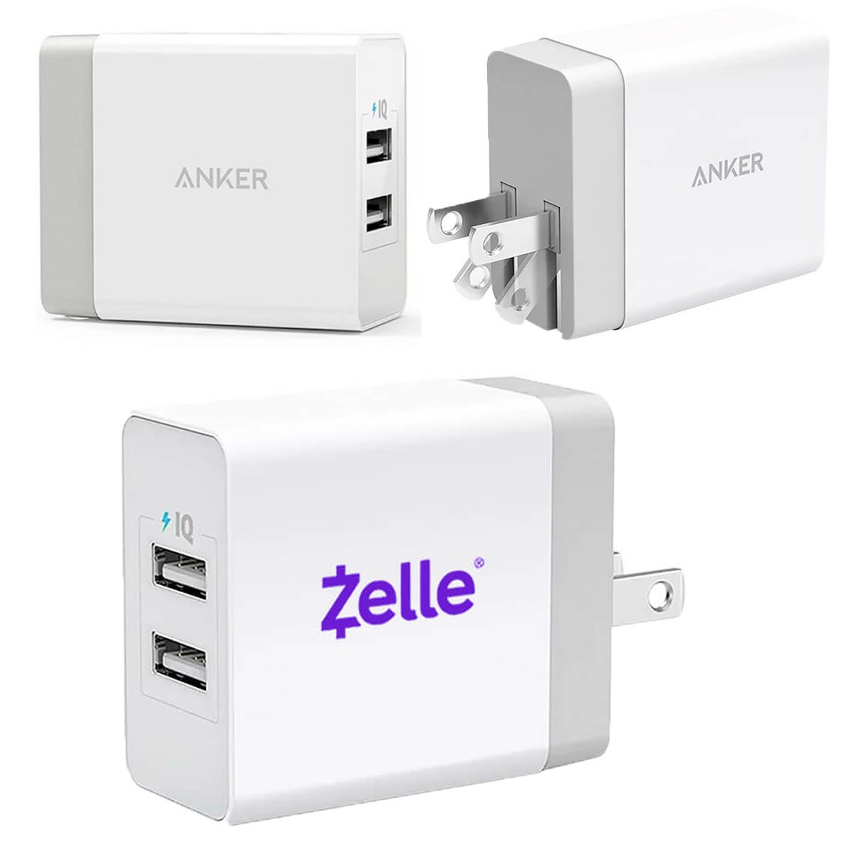 Custom Anker Dual Port USB Wall Charger | Reusable