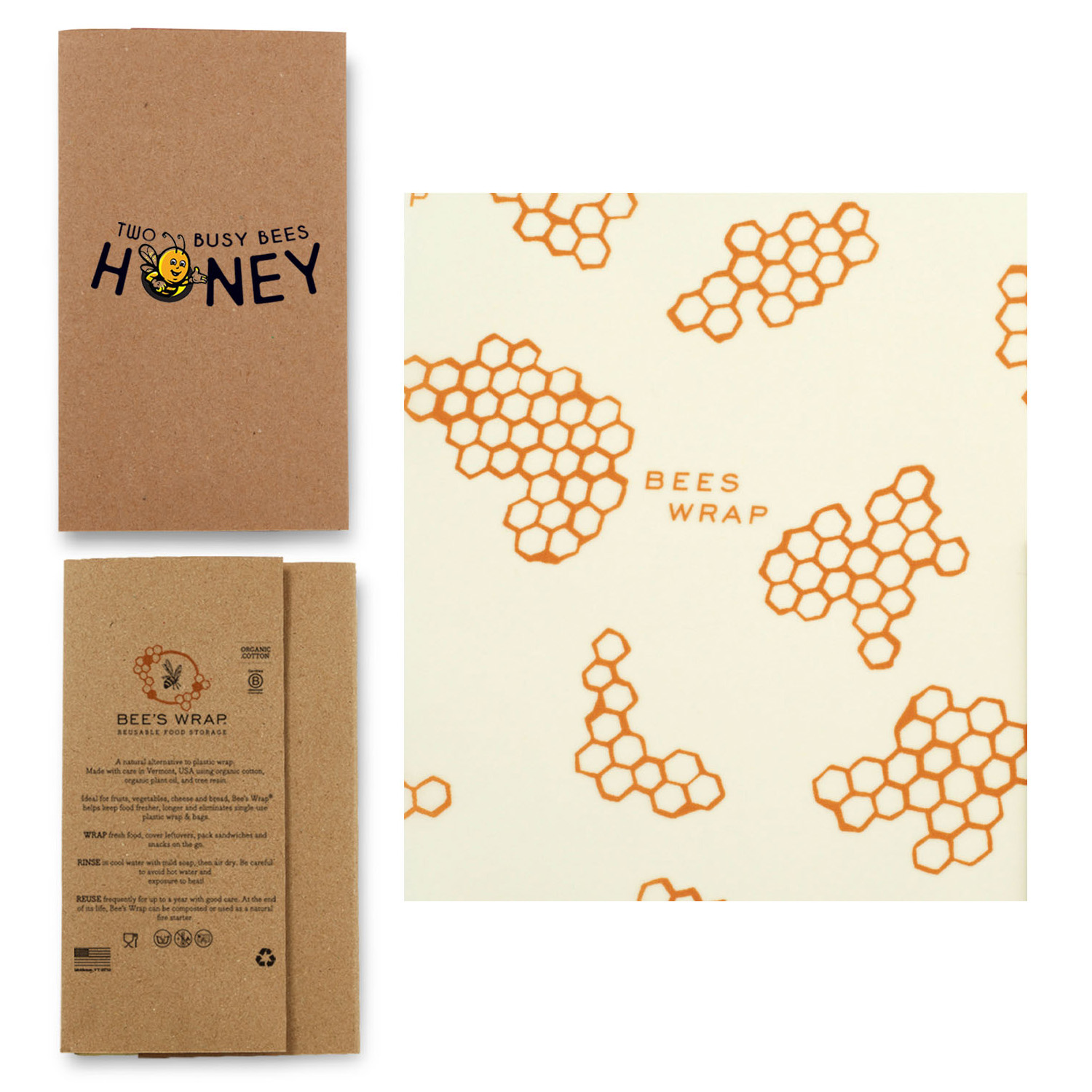 Custom Branded Bee’s Wrap ® Single Small | USA Made | 7x8