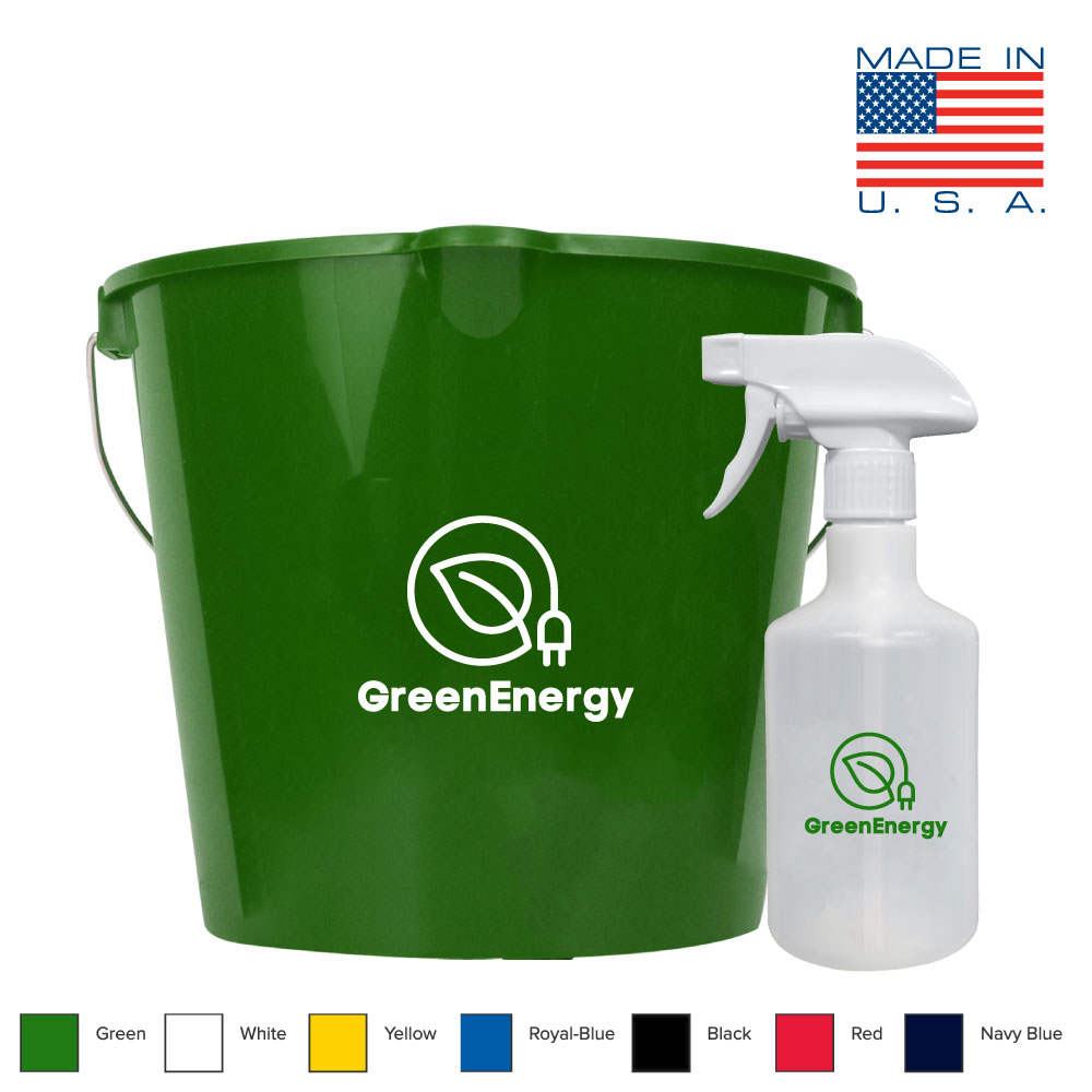 Compost Kit with bucket and spray bottle in green