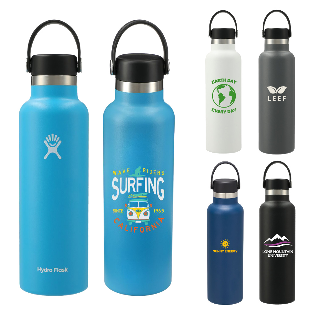 Hydro Flask® 21 oz Wide Mouth Insulated Tumbler in pacific, stone, indigo, black, and white