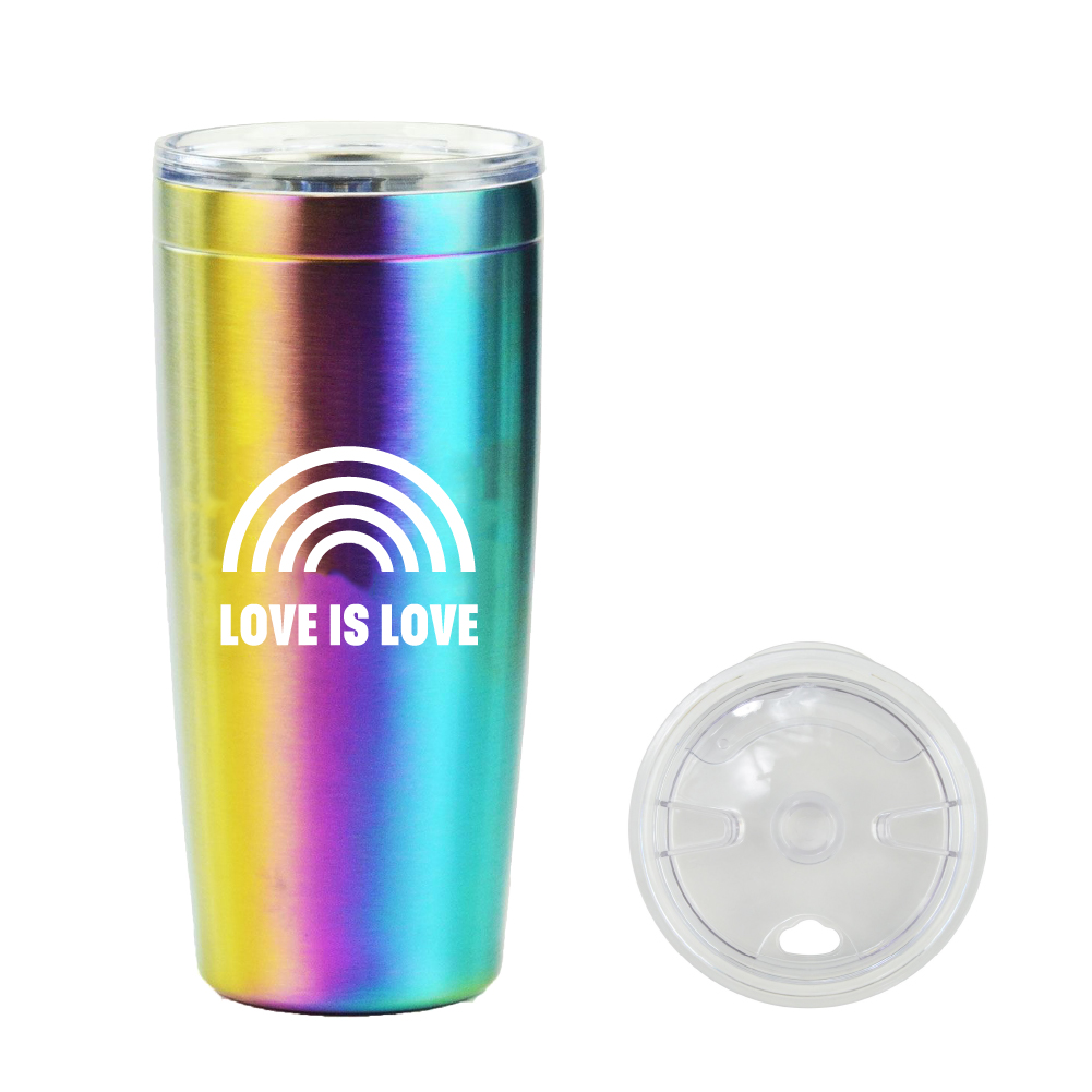 Pride Vacuum Insulated Rainbow Stainless Steel Tumbler | Copper Lining | 20 oz