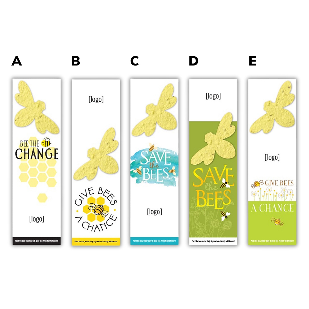 Save the Bees Bookmark | Plantable Seeded Shape | USA Made shown in 5 options