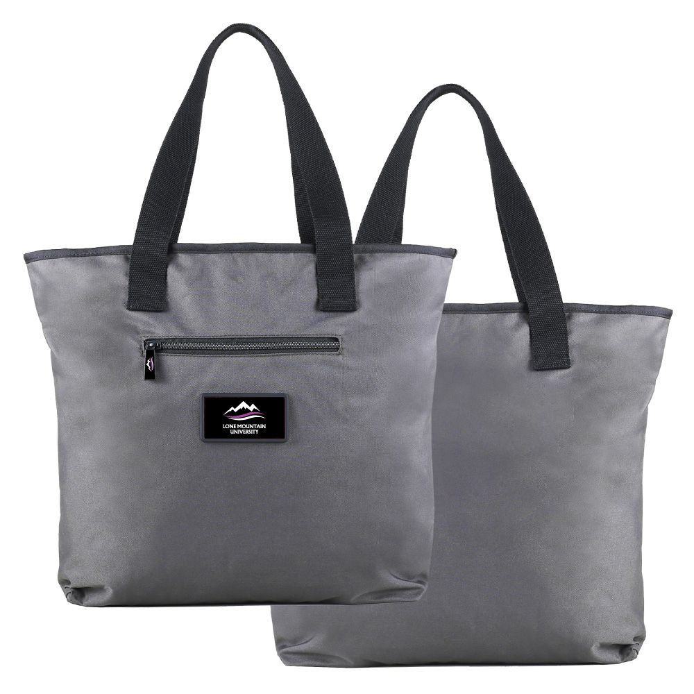 Recycled Water Resistant Tote Bag 18x15 in Gray