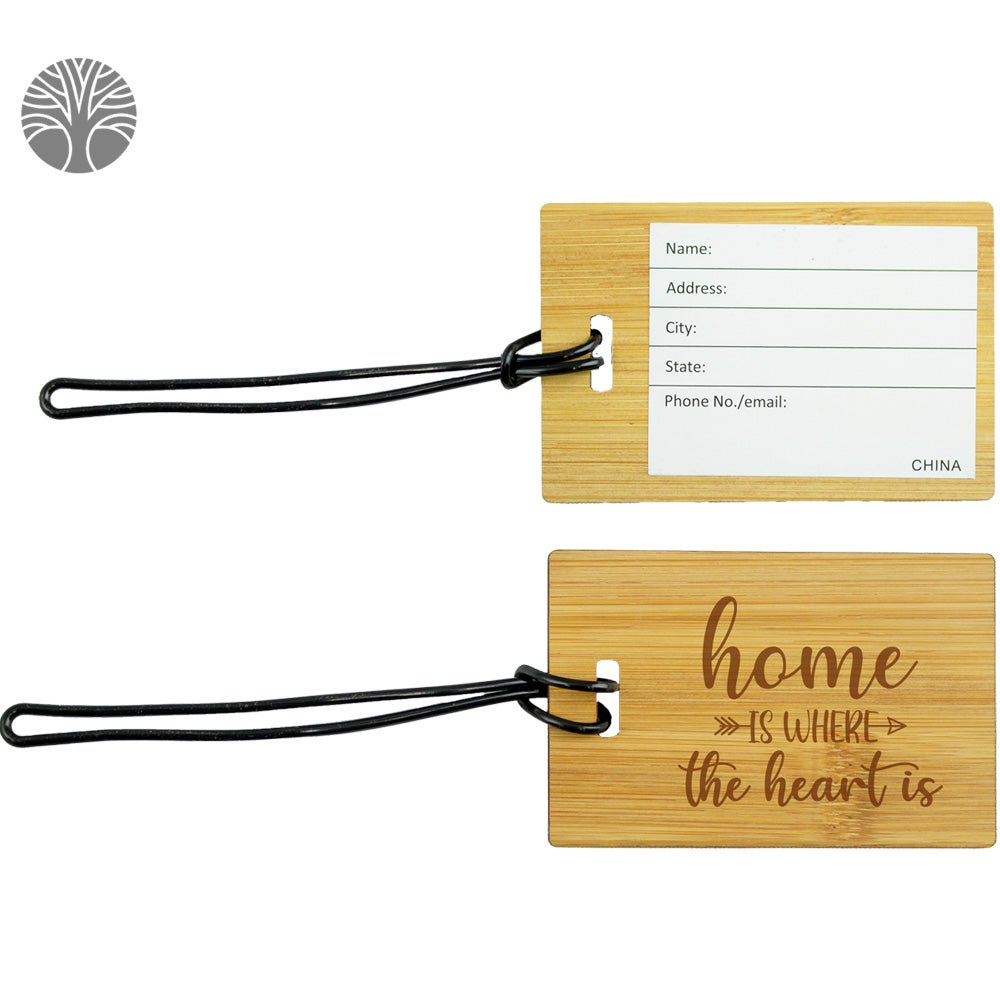 Custom Bamboo Luggage Tag