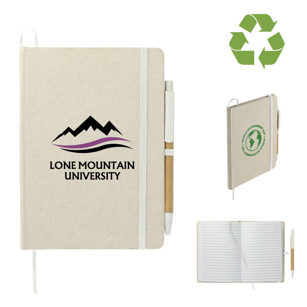 Recycled Organic Cotton Notebook with Pen | 5x7