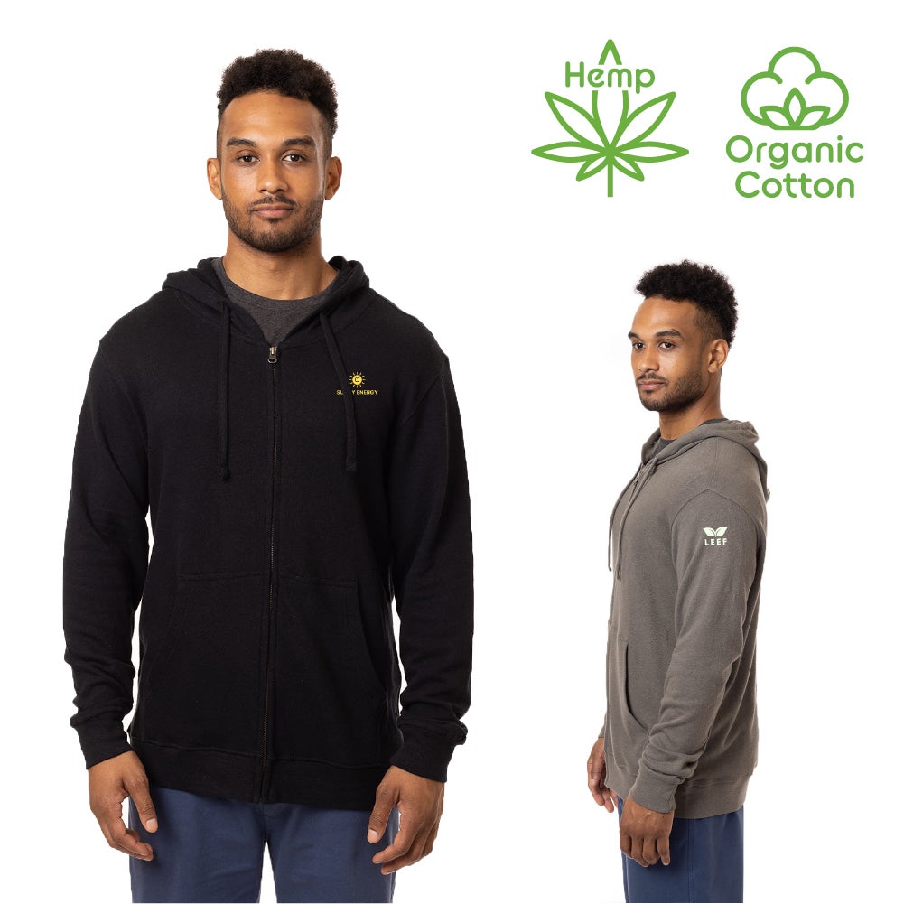 Organic Cotton Hemp Blend Full Zip Hooded Sweatshirt