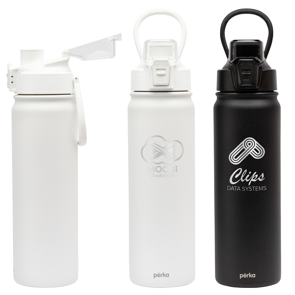 Perka® Stainless Steel Bottle with Chug Lid, 24 oz