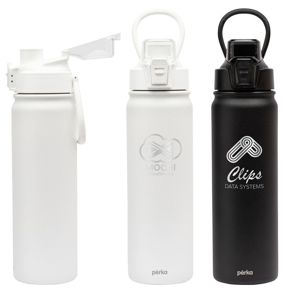 Perka® Stainless Steel Bottle with Chug Lid | 24 oz