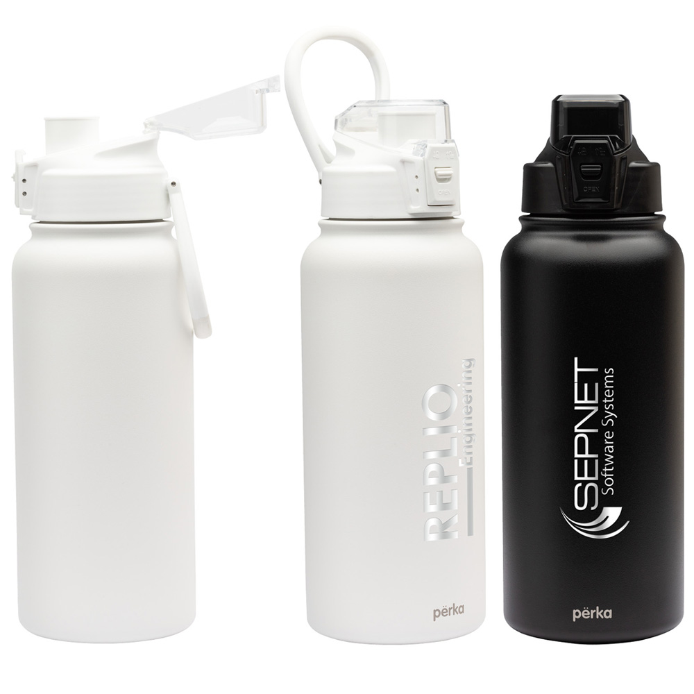 Perka® Stainless Steel Bottle with Chug Lid | 32 oz