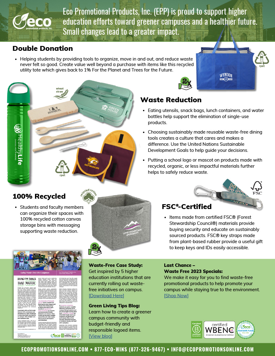 Campus Sustainability Promotional Products