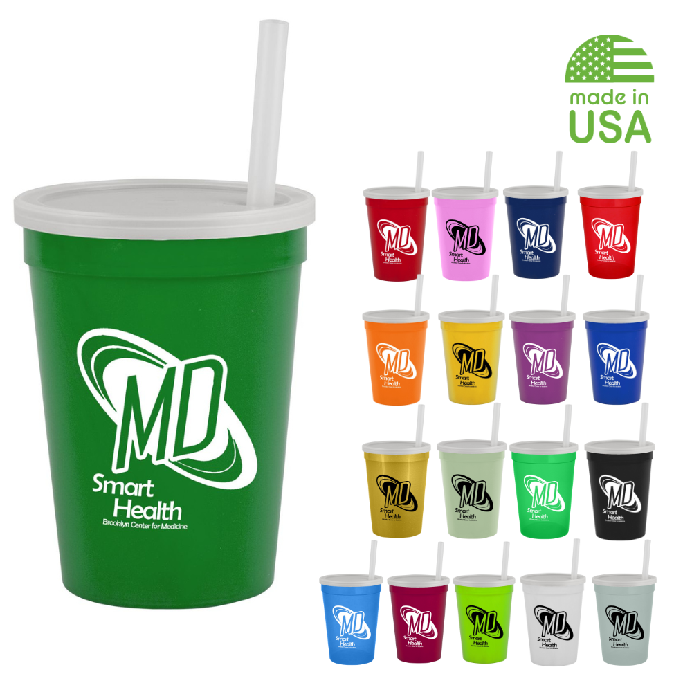  Stadium Cup with Lid and Straw | USA Made | 12 oz