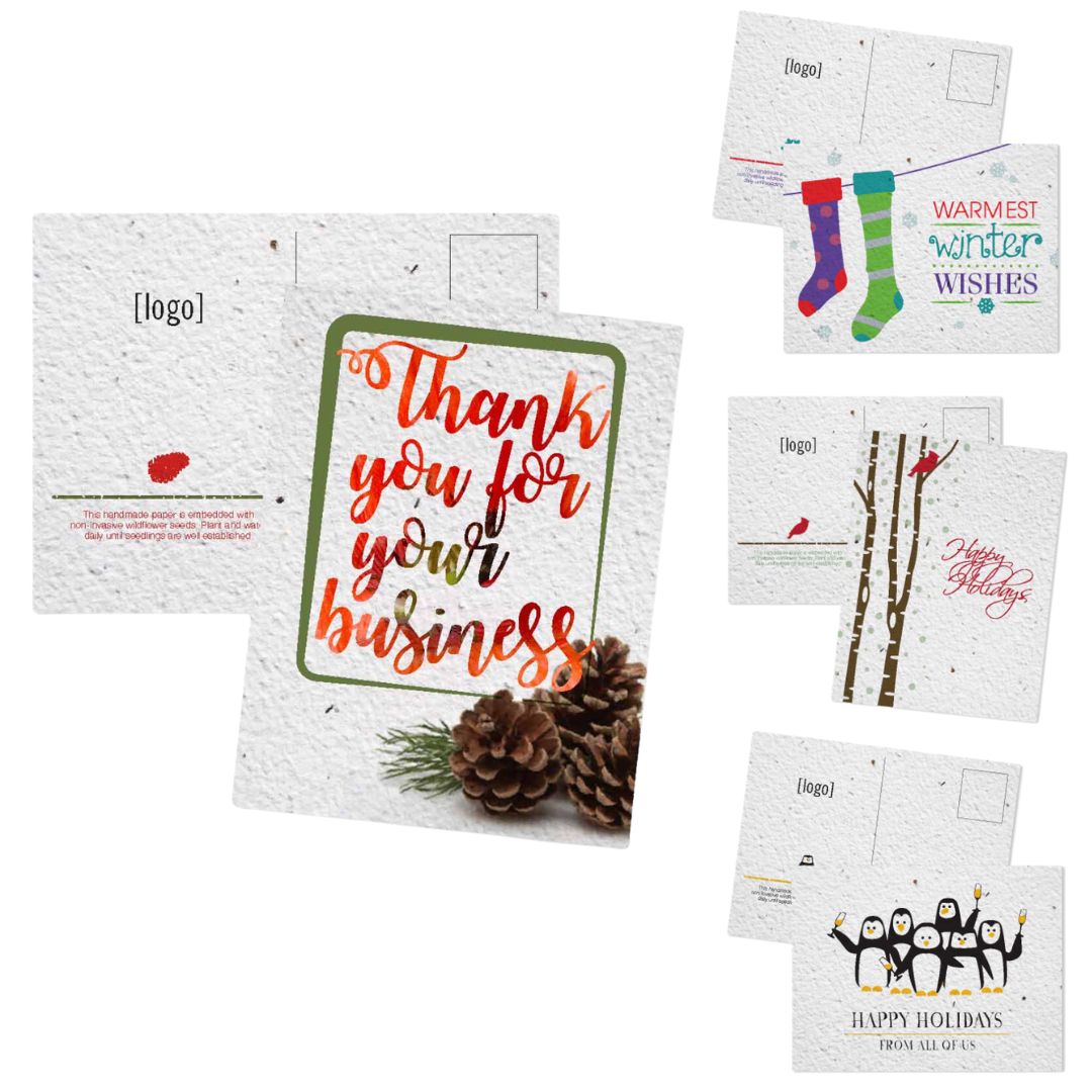 Custom Holiday Seeded Paper Postcard Mailer