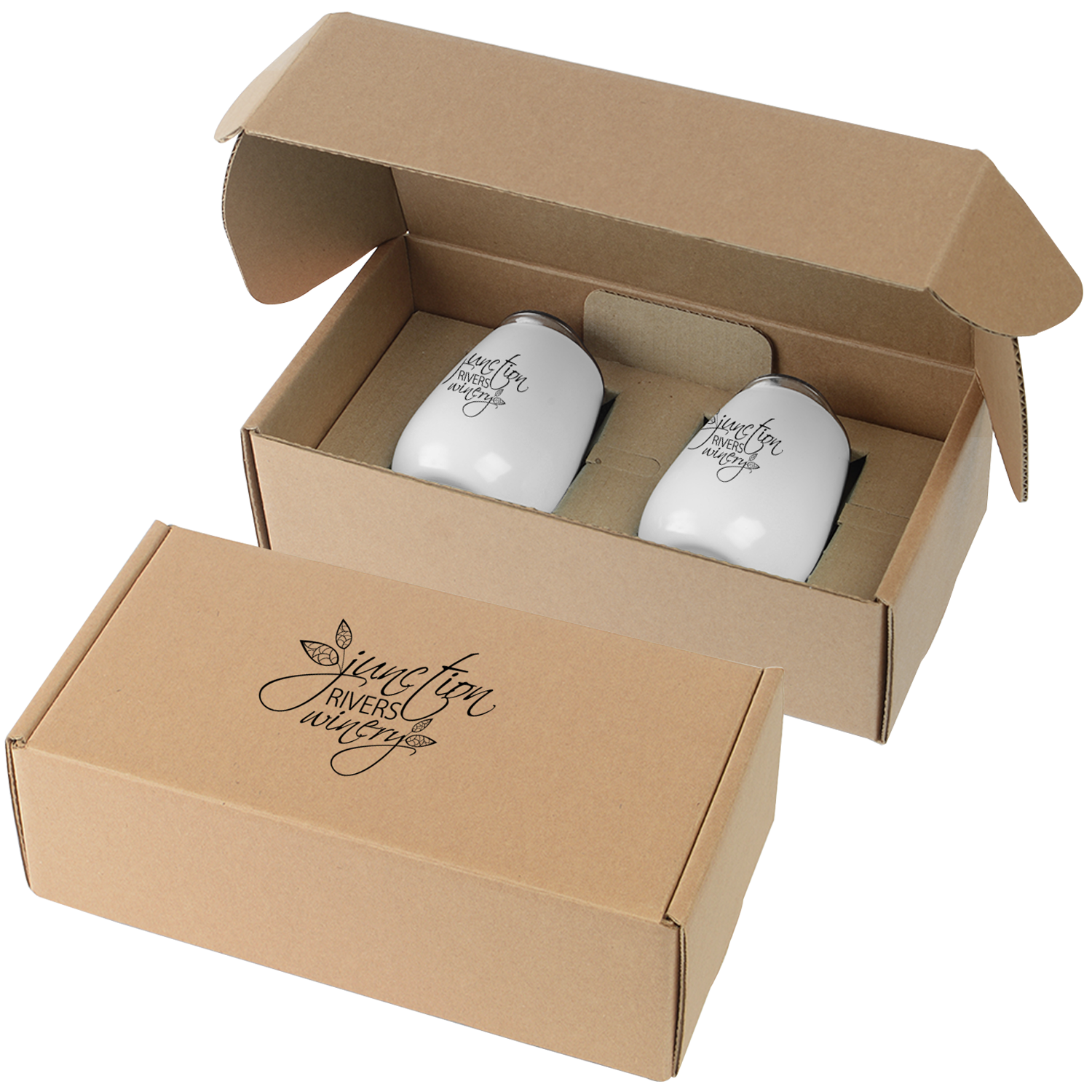 Stainless Steel Stemless Wine Glasses in Custom Gift Box