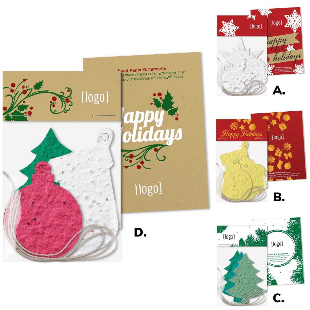 Holiday Seed Paper Multi-Shape Ornament Kit | USA Made