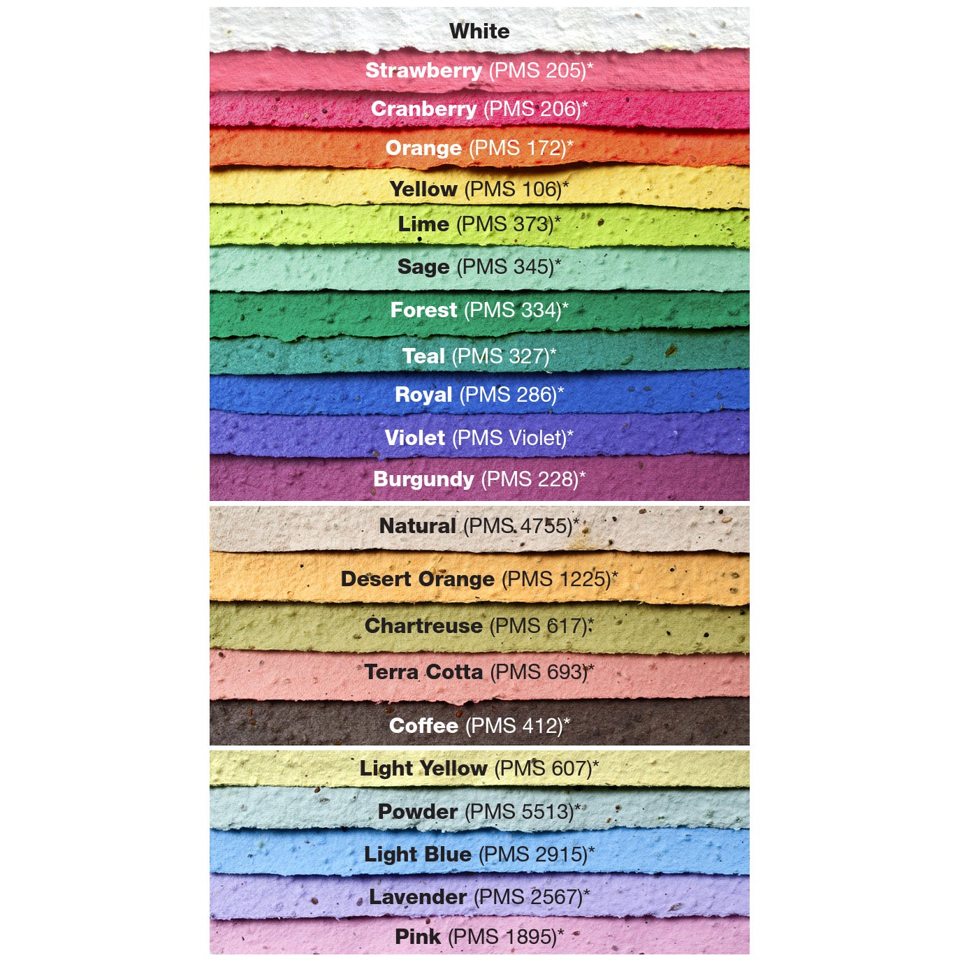 Original Seeded Paper Color Options