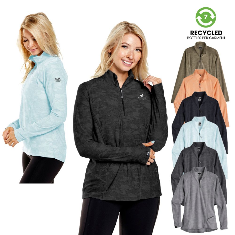 Womens Recycled Quarter Zip Pullover with UV Protection