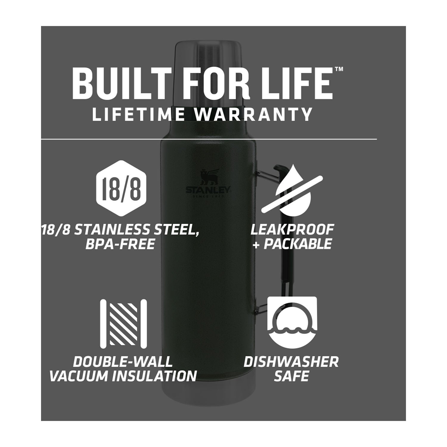 Stanley Legendary Classic Stainless Steel Bottle, 48 oz