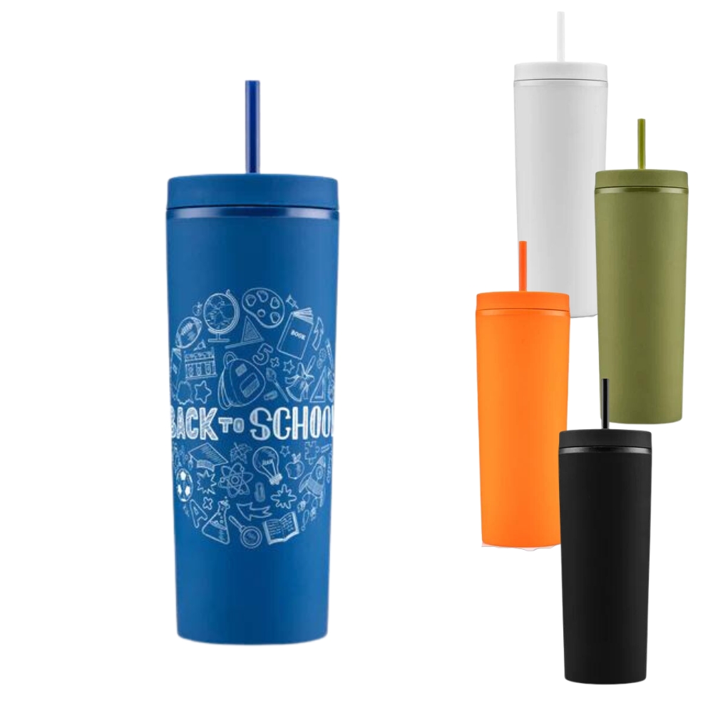 Recycled Steel Straws, Tumblers and Straw Sets