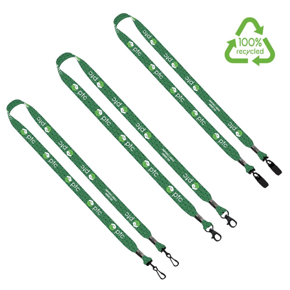 Recycled PET Double-Ended Lanyard | Metal Crimp | 3/4"