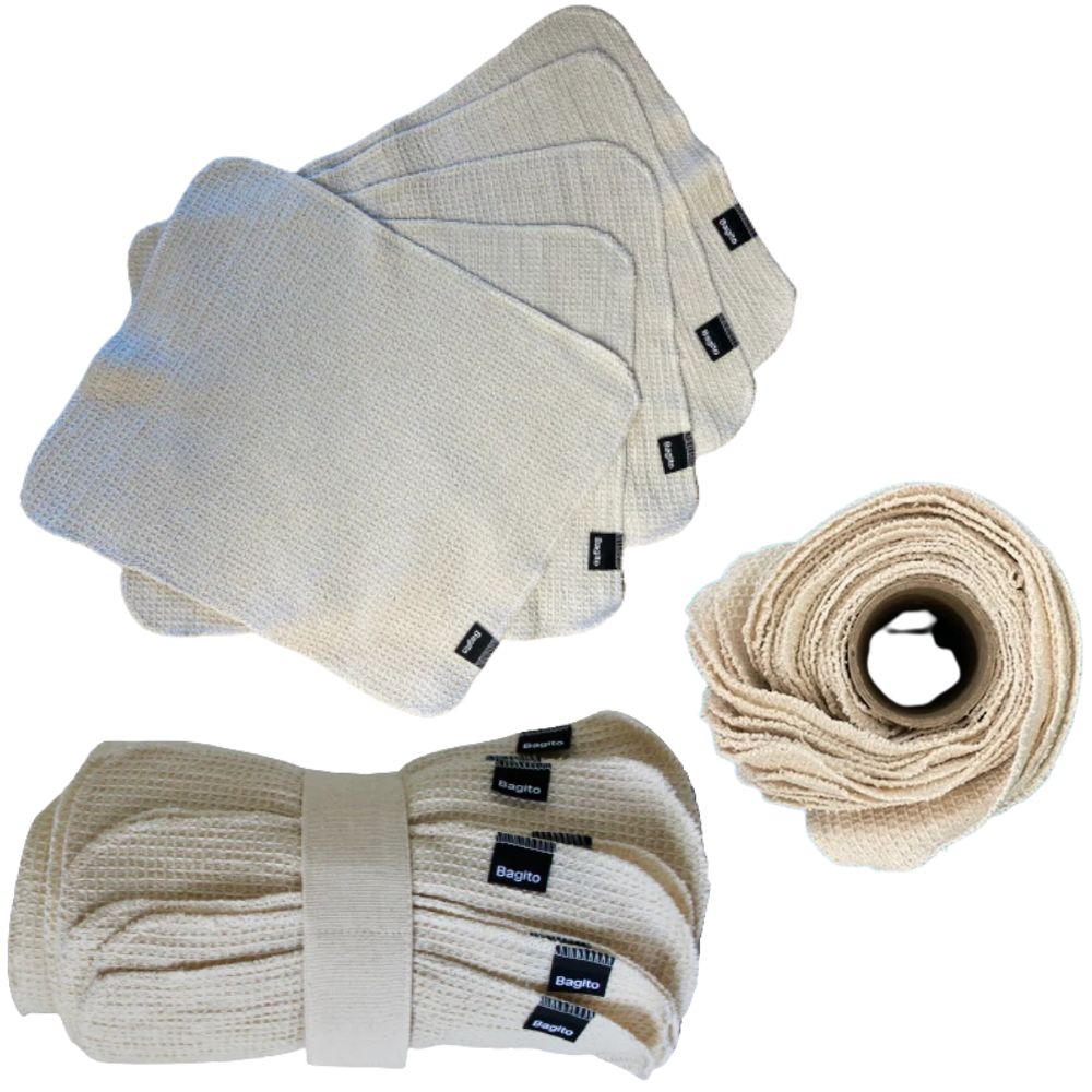 Custom Bagito Cotton Paper Towel Roll | 25 Sheets | Reusable