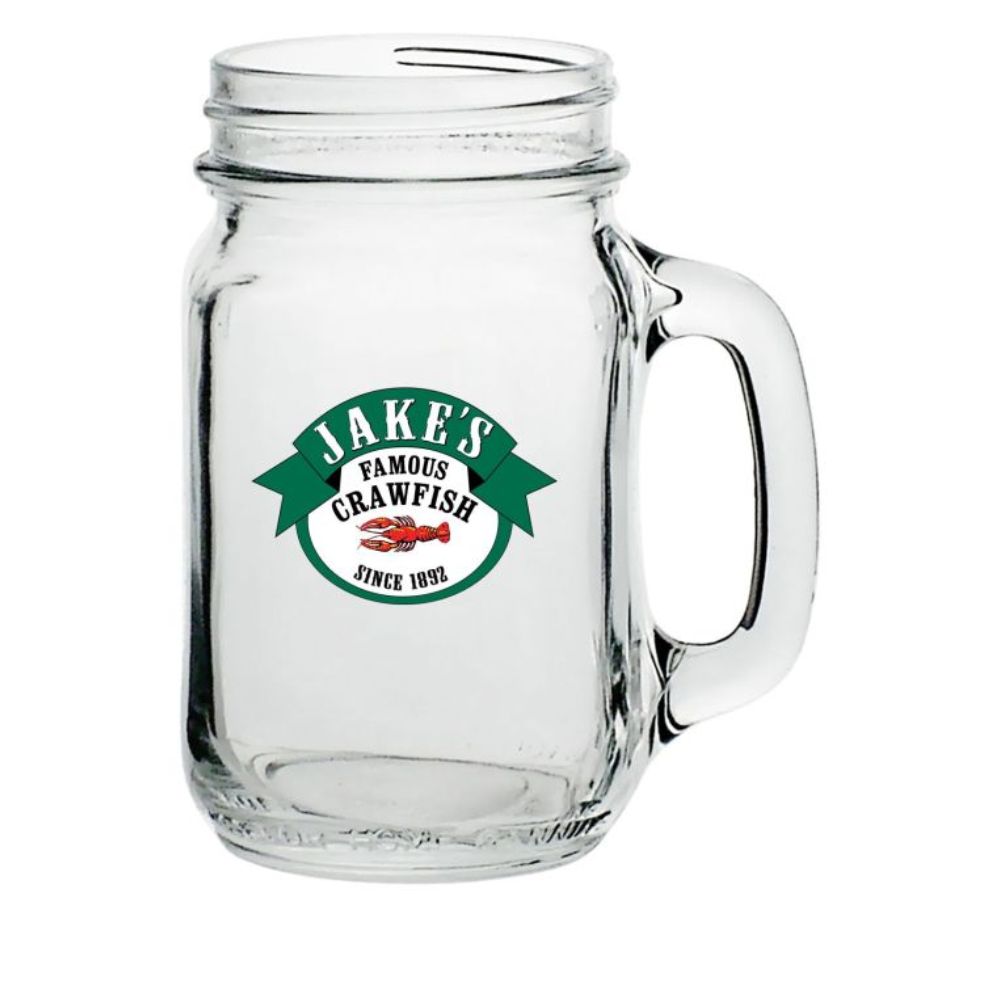Personalized Glass Mason Jar Mug with Handle | 16 oz
