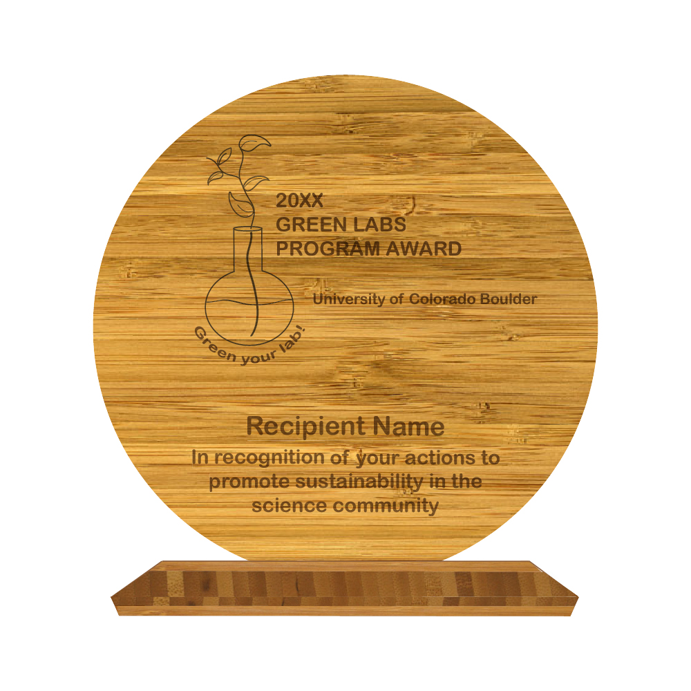 Eco Exclusive Round Bamboo Award with Base | USA Made | 7.5" 