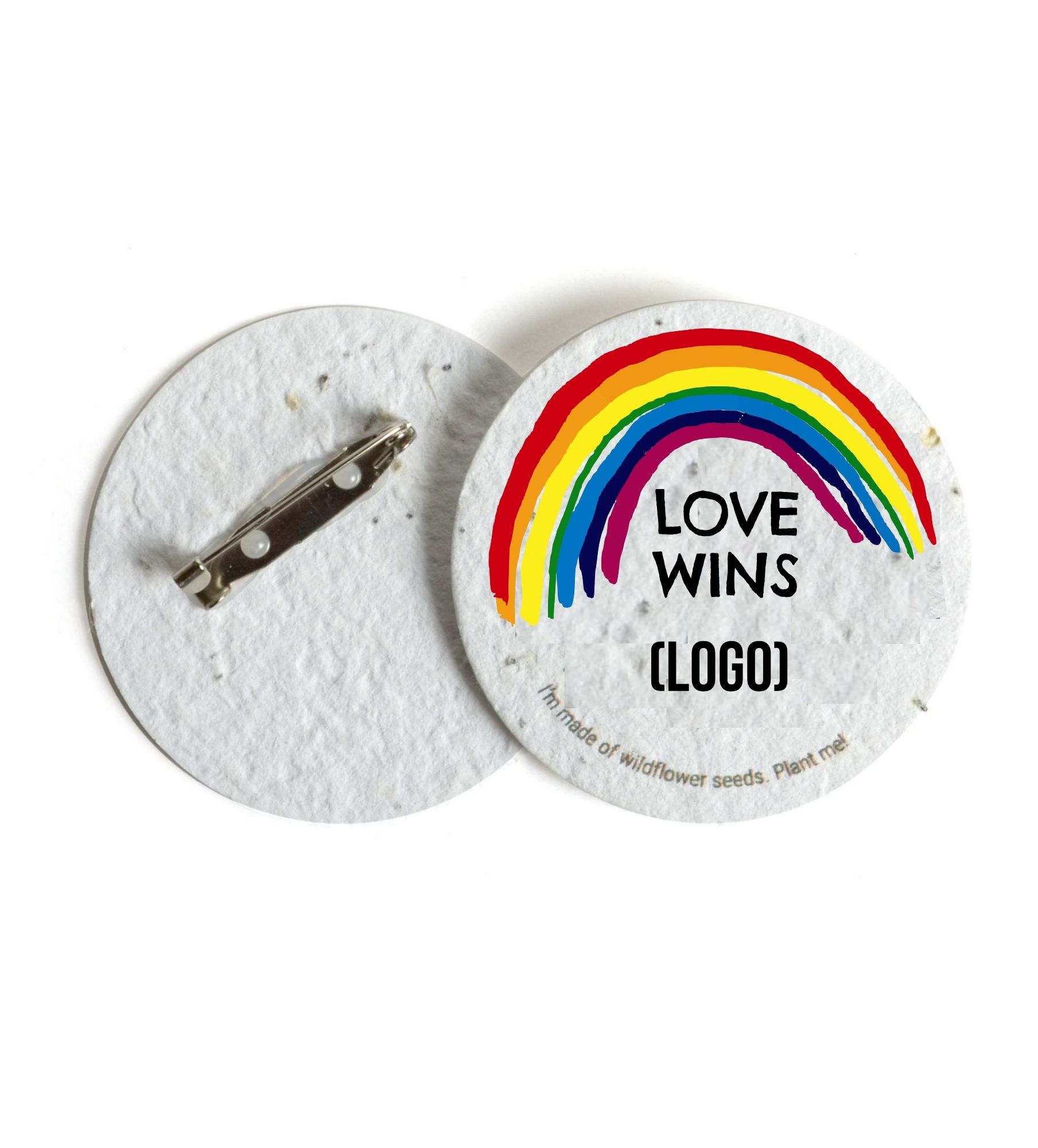 Pride Themed Seed Paper Button Pins | USA Made | Recycled | 2"