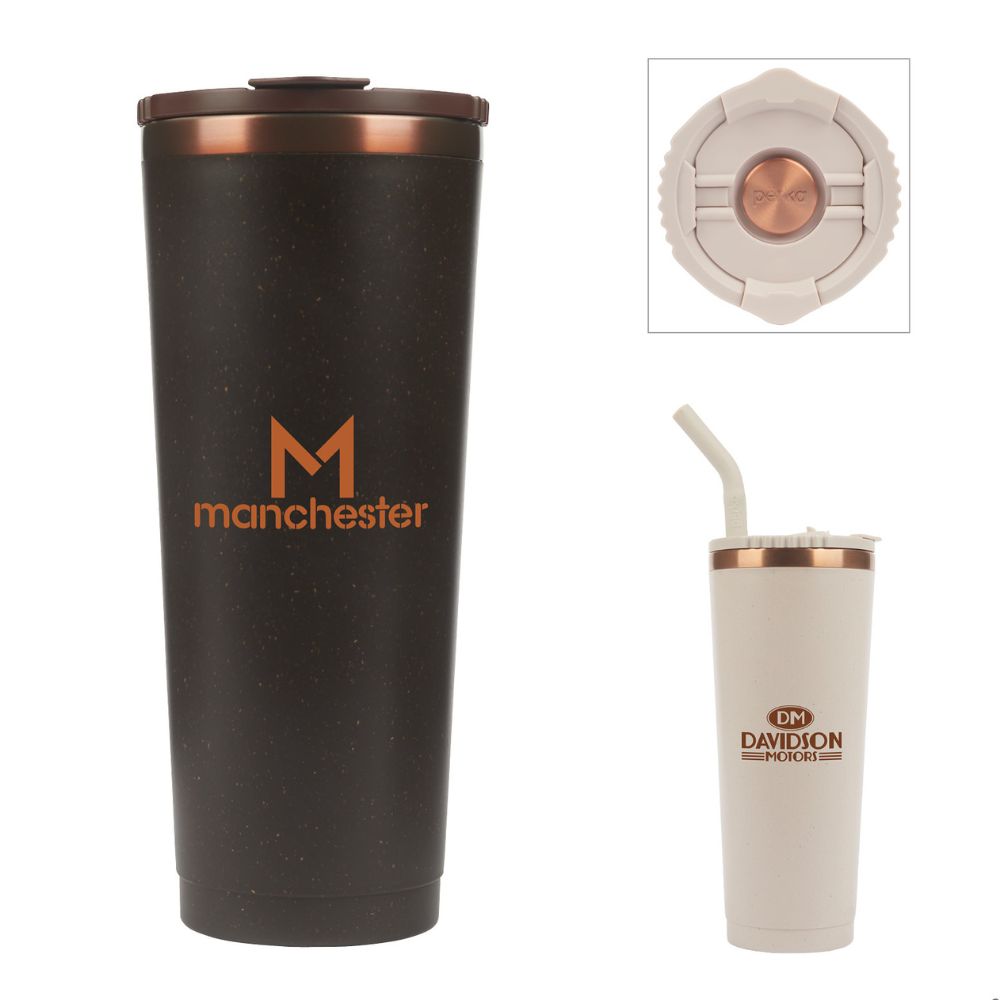 Recycled Stainless Steel Coffee Ground Perka® Tumbler | 24 oz