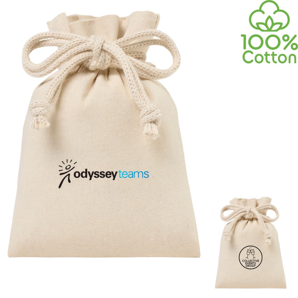 Sustainable Cotton Canvas Drawstring Gift Bag Pouch | 6x9