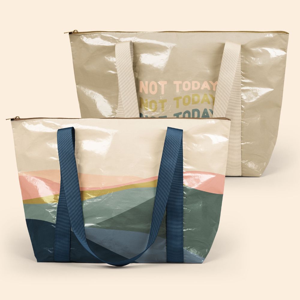 100% GRS Recycled Laminated Weekender Tote Bag | 22x13x7