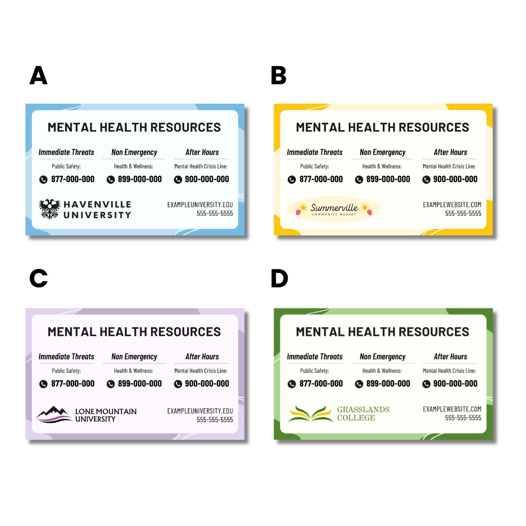 Full Color Recycled Mental Health Resource Phone Number Magnet 