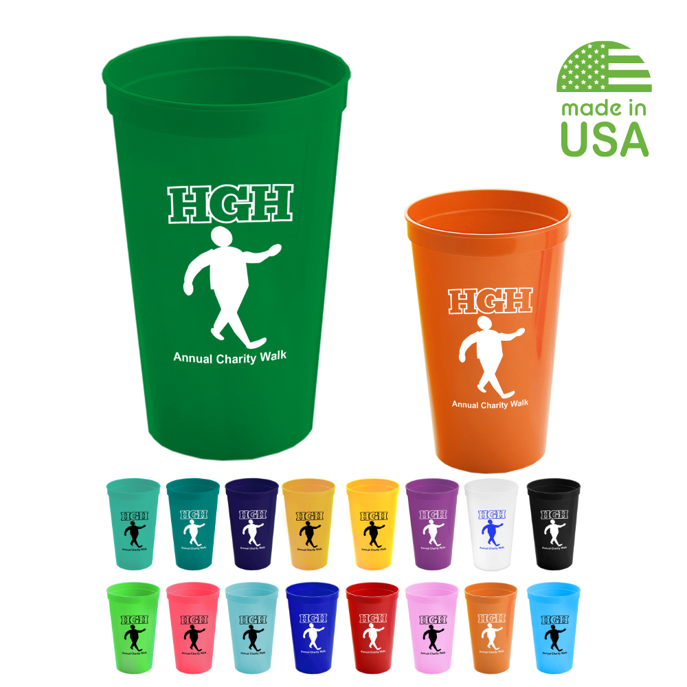 Personalized Stadium Cups  Recycled  USA Made  22 oz 