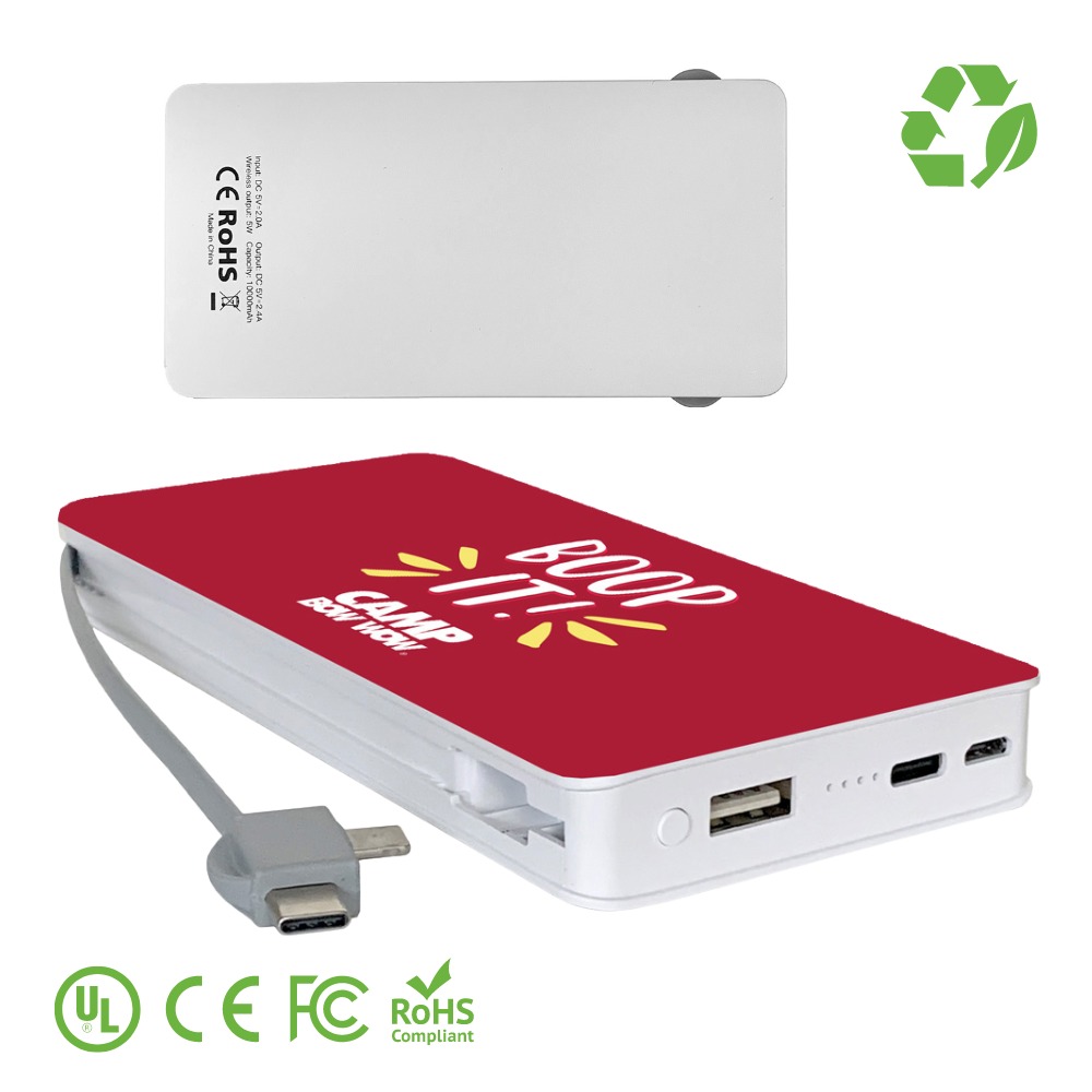 Recycled 8-in-1 Power Bank Charger 10,000 mAh