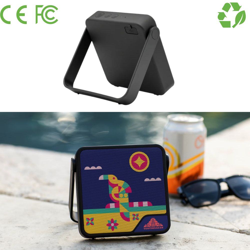 Custom Recycled Waterproof Travel Speaker with Carry Handle
