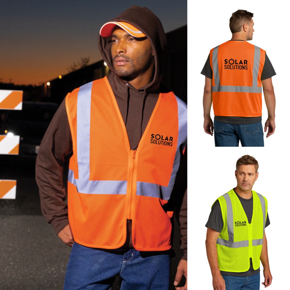people wearing safety vest in orange and yellow