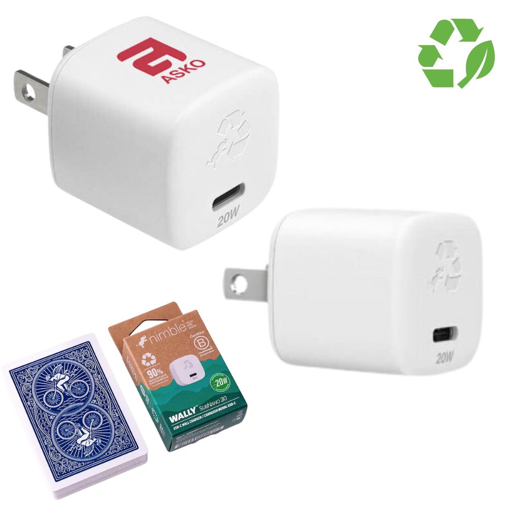 Nimble Recycled Fast Charging USB Wall Charger