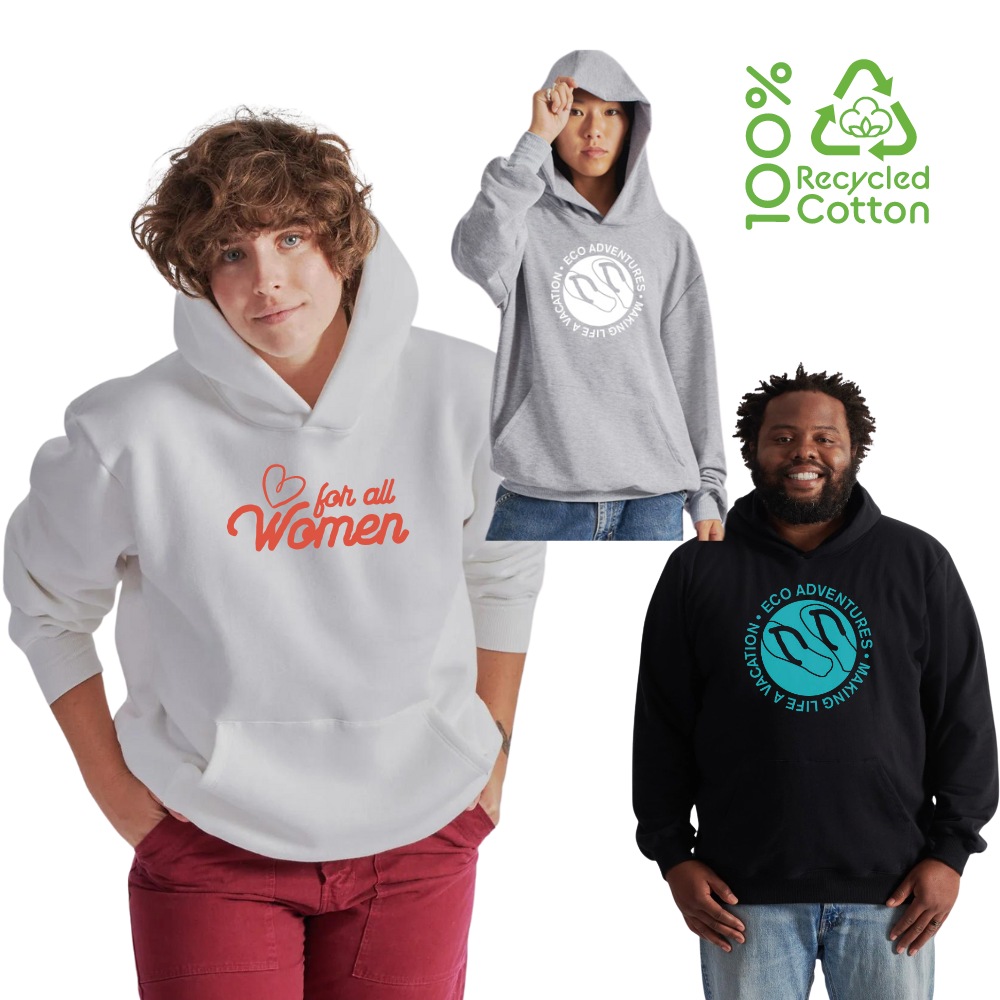 100% Recycled Cotton Pullover Hoodie | Unisex
