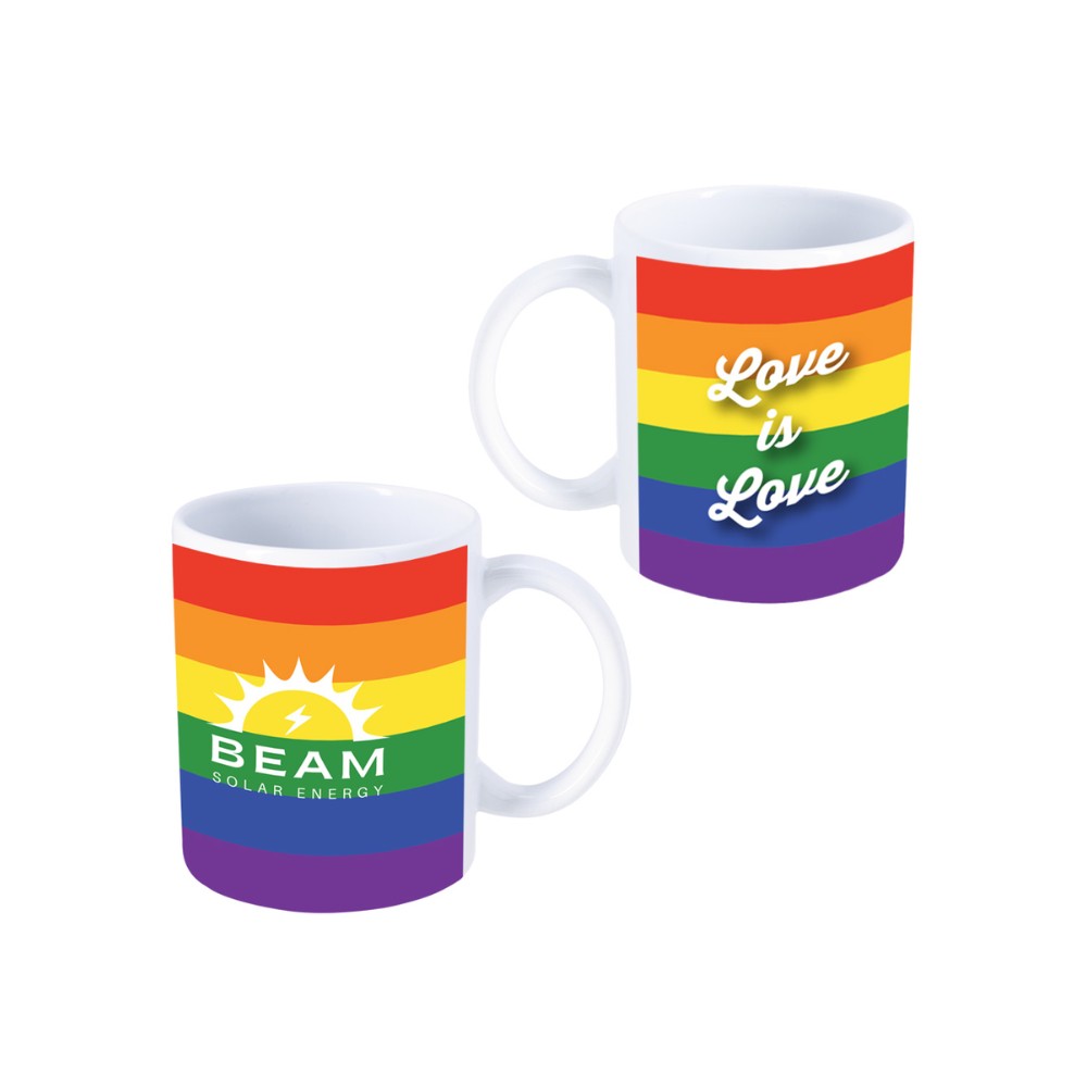 Full Color Pride Rainbow Ceramic Coffee Mug  11 oz