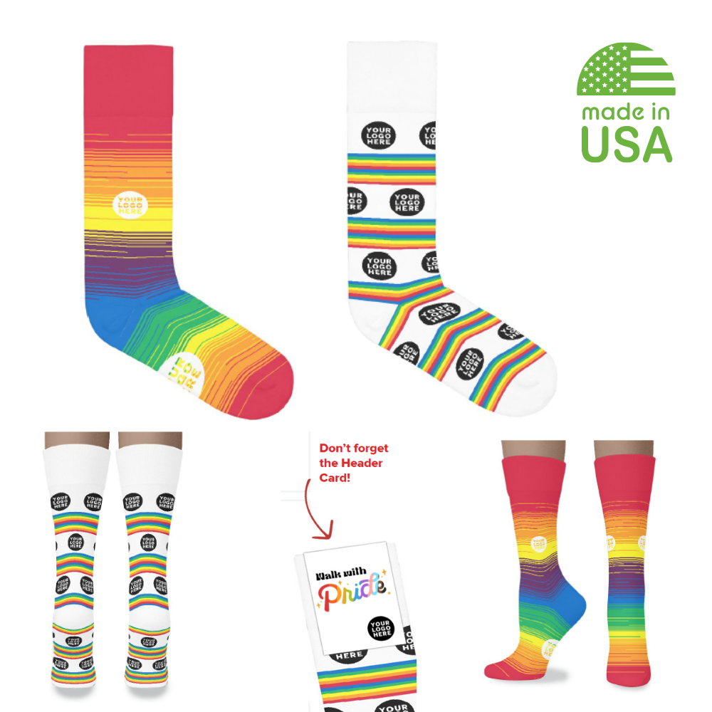 Pride Socks with Custom Top Wrap  USA Made