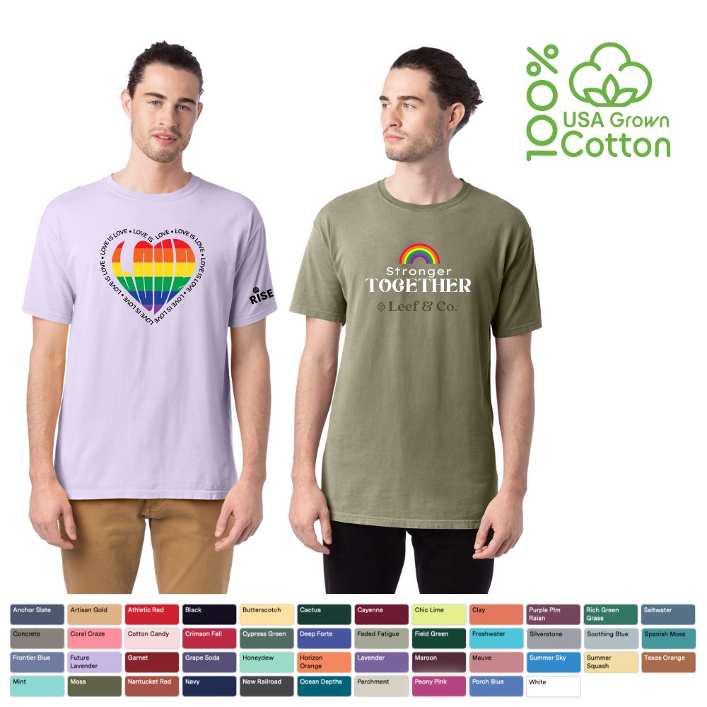 Pride Garment Dyed Ringspun Cotton Shortsleeve Ultra Soft T-Shirt  5.5 oz
