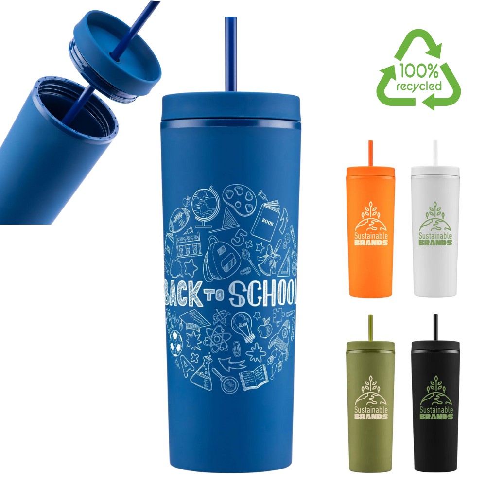 Recycled Tumbler with Straw | 18 oz