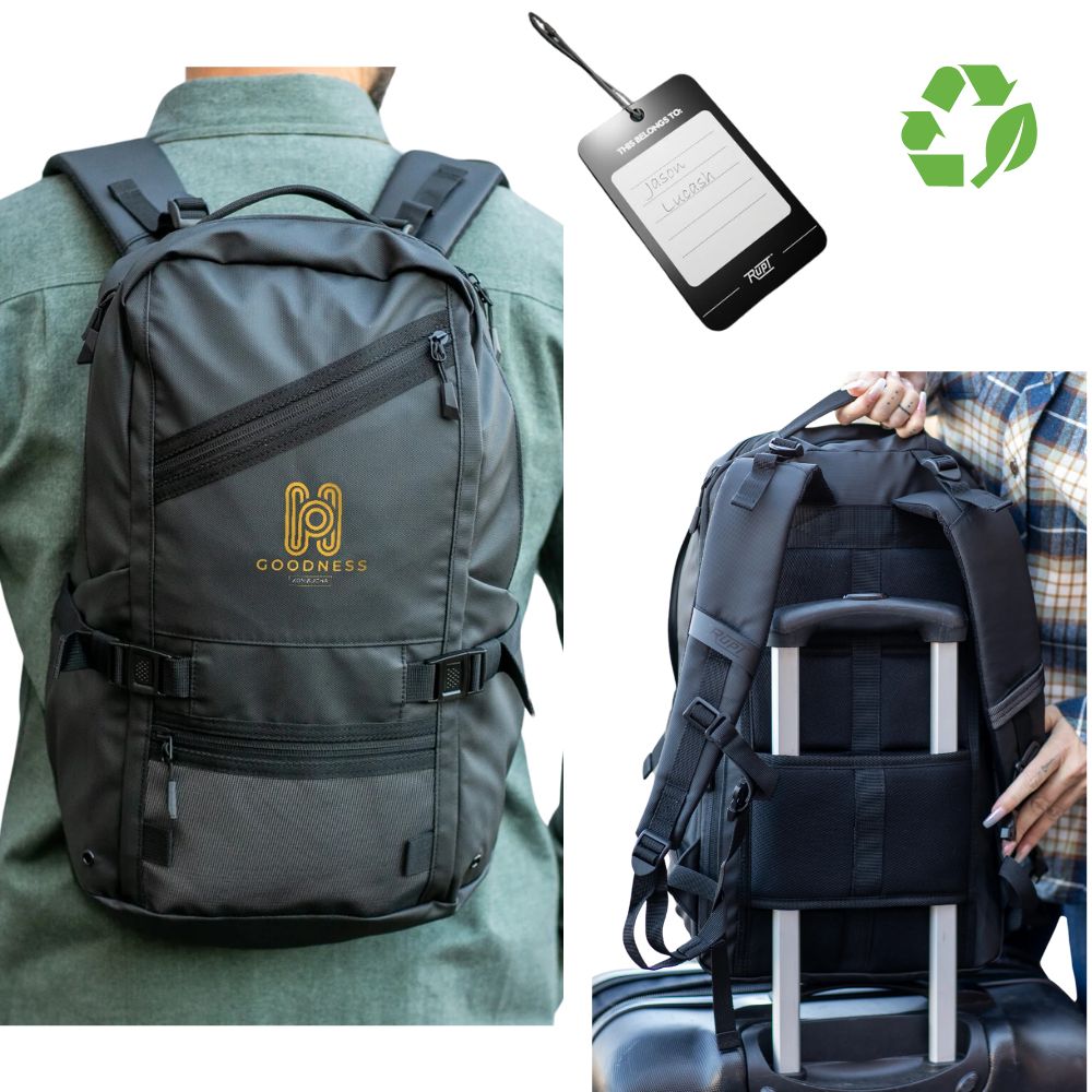 Custom 18L Recycled Travel Backpack | One Piece Minimum | 11x6x18