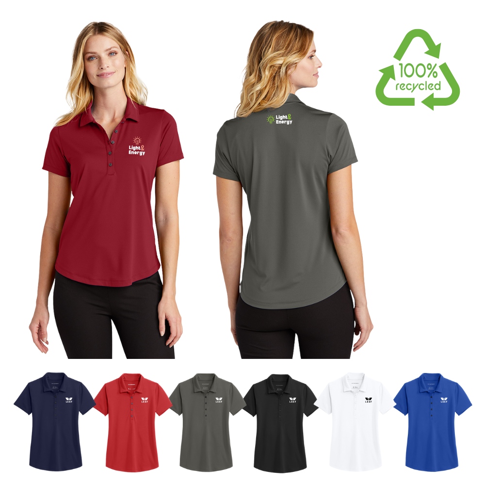 Women's Recycled carbon free sustainable custom embroidered polo