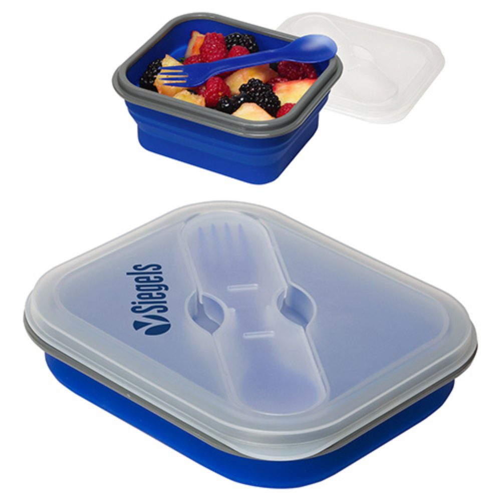 Collapsible Waste-Free Lunch Container with Utensil