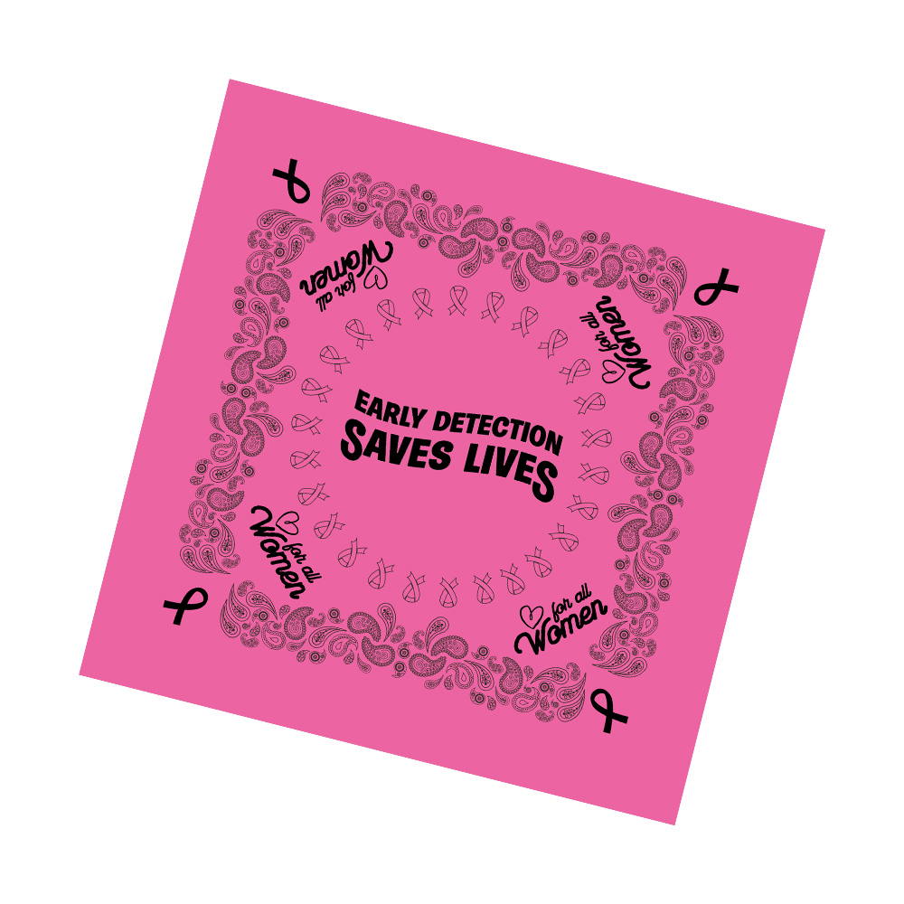 Breast Cancer Awarenss 22" x 22" Unisex Bandanas | Cotton | USA Made 